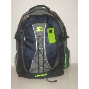  Starter Backpack Grey With Blue Trim and Neon Green Water 