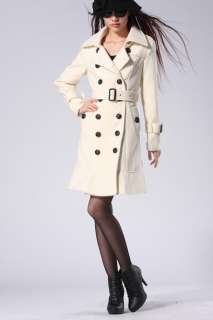 White Lapel Neck Long Sleeve Double Breasted New Fashion Outerwear 
