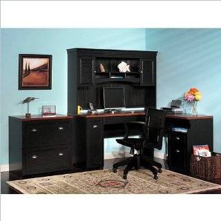  BLack Executive Modular Home Office Furniture Computer 
