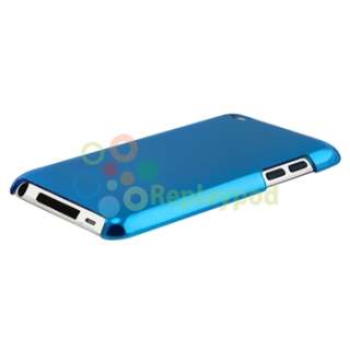 Clear Blue Slim Hard Snap on Case Cover+Privacy Filter For iPod touch 