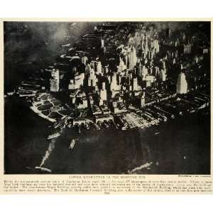  1930 Print Lower Manhattan Company Building Aerial Picture 