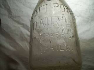 Vintage Milk Bottle SCOTT POWELL DAIRIES PHILA Embossed  