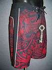 NEW Mens Affliction SUNNY TRIBE in Red BOARD SHORTS with Foil