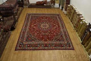 LARGE TRADITIONAL ANTIQUE RED 9X12 MASHAD PERSIAN ORIENTAL AREA RUG 