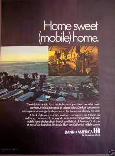 1971 Californias Mobile Homes Bank of America Ad  