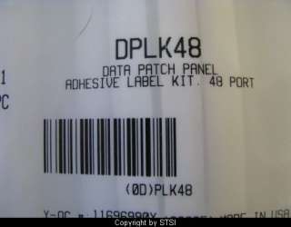 Panduit Patch Panel Adhesive Label Kit DPLK48 ~STSI  