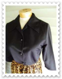 Vintage 60s Dressing Lounge Gown Robe Shirt Dress Leopard B38  