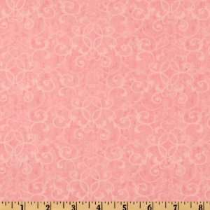  44 Wide Poetic Blossoms Antique Swirls Pink Fabric By 