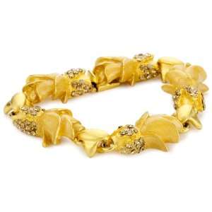  Marv Graff Agatha Enamel Rose Crystal Bracelet Jewelry