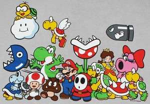 Nintendo SUPER MARIO CHARACTERS Funny Mens T Shirt XL  