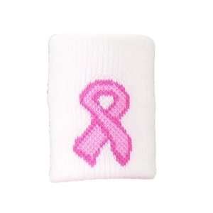  Breast Cancer Awareness Ribbon Wrist Band / White 