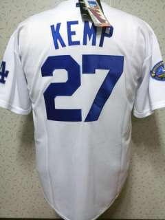 Los Angeles Dodgers #27 Matt Kemp 50th Anniversary Patch Home Jersey 