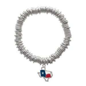 Texas Outline with Flag Charm Links Bracelet [Jewelry]