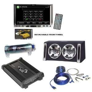  Lanzar Car DVD Player, Speaker and Amplifier Package with 