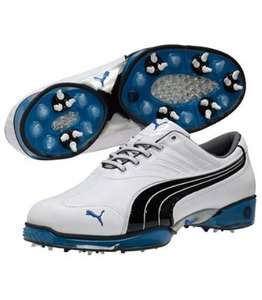 Puma Cell Fusion Golf Shoes   White/Snorkel Blue 885446679641  