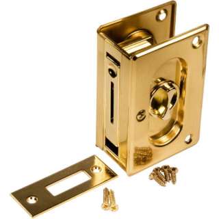 Prime Line Brass Pocket Door Lock And Pull 078874627791  