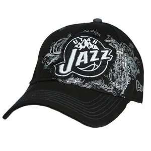Utah Jazz Womens Ornamental Scroll Adjustable Hat (Black)  