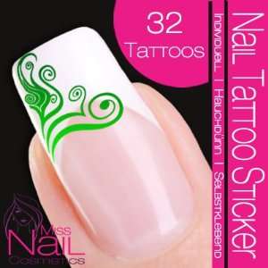  Nail Tattoo Sticker Deco Corner / Ornament   green / light 