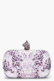 Alexander McQueen purple punk shell clutch box for women  