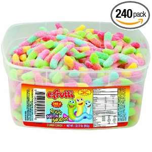 frutti Sour Neon Worms Gummi Candy, 0.32 Ounce, (Pack of 240 
