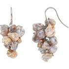   com DaVonna Sterling Silver Chocolate Cultured Pearl Earrings (6 7 mm