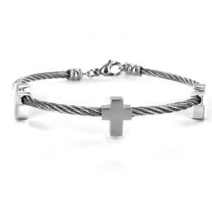   Cable Bracelet with Crosses   7+1 Inches West Coast Jewelry Jewelry
