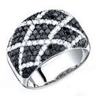   Carat Black & White Diamond 14K White Gold Right Hand Ring