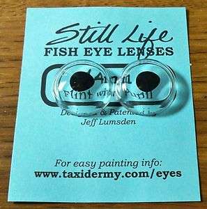 Jeff Lumsden Taxidermy Flint With Pupils Fish Eye Lenses 10,12,14,16 