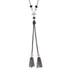  Alexa Starr Black plated Long Tassel Necklace