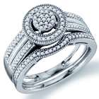ApexJewels Diamond Engagement Rings Set Bridal Wedding Sterling 