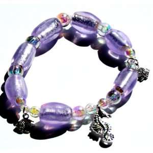  and Silver Beaded Seahorse and Ocean Fish Bracelet Fashion Jewelry