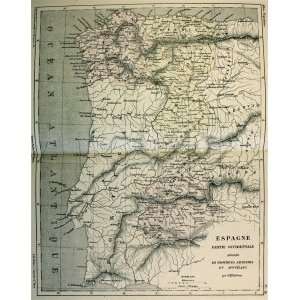  Dufour map of Western Spain (1854)