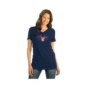  New York Yankees Womens Cooperstown Triblend V Neck T 