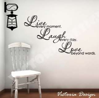 Live Laugh Love DECAL STICKER QUOTE LETTERING WALLPAPER  