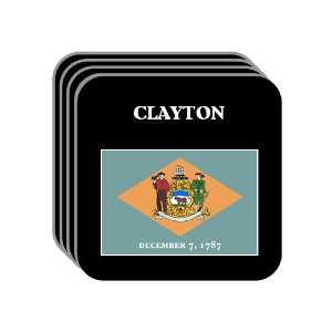 US State Flag   CLAYTON, Delaware (DE) Set of 4 Mini Mousepad Coasters