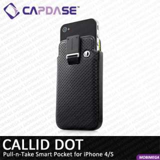 Capdase Smart Pocket Callid Dot Case Cover Pouch iPhone 4 4S   Black 