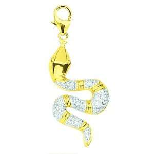   Gold 1/10ct HIJ Diamond Snake Spring Ring Charm Arts, Crafts & Sewing