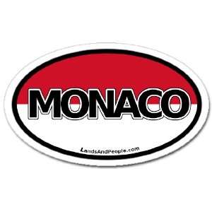 Monaco Flag Car Bumper Sticker Decal Oval