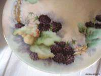 Gorgeous Rare Limoges 8 1/2 PLATE dish tray blk berry  