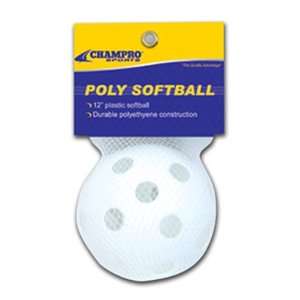  Champro 12 Poly Practice/Training Softballs WHITE 12 