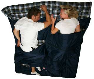   double, fully adjustable sleeping bag, navy blue, with 