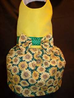 XS Small or Medium Sunflower DoG Dress Pet Apparel  