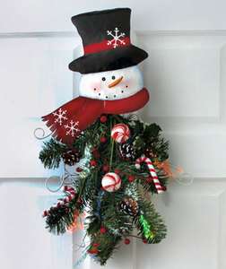 Holiday Fiber Optic Wall Decor Christmas Snowman Color Changing Fiber 