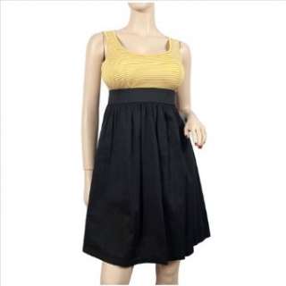  Black Yellow Stripe Print Plus Size Mini Dress Clothing