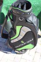 COUTOUR GOLF TRI FIT CUSTOM LEATHER STAFF GOLF BAG W/STRAP & COVER 