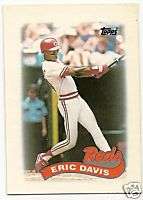 ERIC DAVIS #8 1989 Topps Mini Card CINCINNATI REDS  
