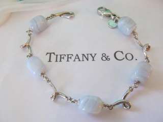   Tiffany & Co. Blue Lace Chalcedony Sterling Silver Bracelet Rare