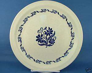 Roycroft Stoneware Blue Floral Flowers Dinner Plate  
