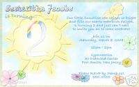 Personalized Sunshine Baby Shower Birthday Invitations  