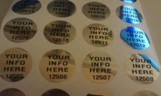 100 CUSTOM PRINTED ROUND TAMPER PROOF SECURITY STICKERS LABELS SEALS 